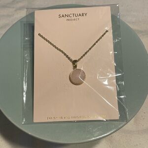 Sanctuary Project Gold and Rose Quartz Pendant Necklace NWT